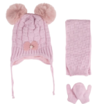 ΣΕΤ 3 ΤΕΜΑΧΙΩΝ ΠΛΕΚΤΟ ΜΕ FLEECE ΕΠΕΝΔΥΣΗ ΚΑΙ ΦΟΥΝΤΙΤΣΕΣ 0-18M-ΡΟΖ
