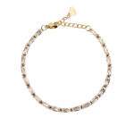 Ατσάλινο Βραχιόλι με Πέτρες-Χρυσό