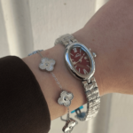 Γυναικείο Ασημί Ρολόι Vintage-Μπορντό