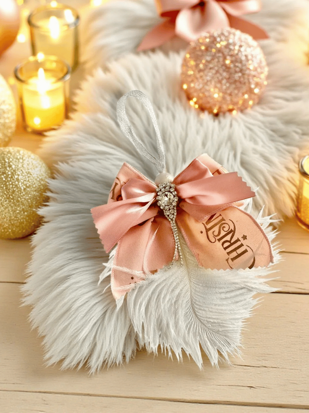 2 Γούρι Fairytale Bow με Στρας και Φτερό - Image 1