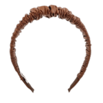 Γυναικεία Δερματίνη Στέκα Μαλλιών με Σούρες – Καφέ