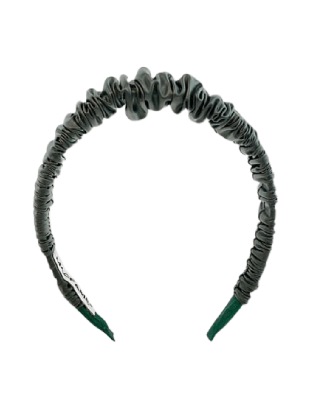 3 Γυναικεία Δερματίνη Στέκα Μαλλιών με Σούρες –Χακί - Image 1