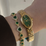 Γυναικείο Χρυσό Ρολόι Vintage-Πράσινο