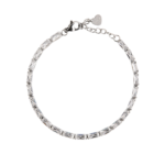 Ατσάλινο Βραχιόλι με Πέτρες-Ασημί