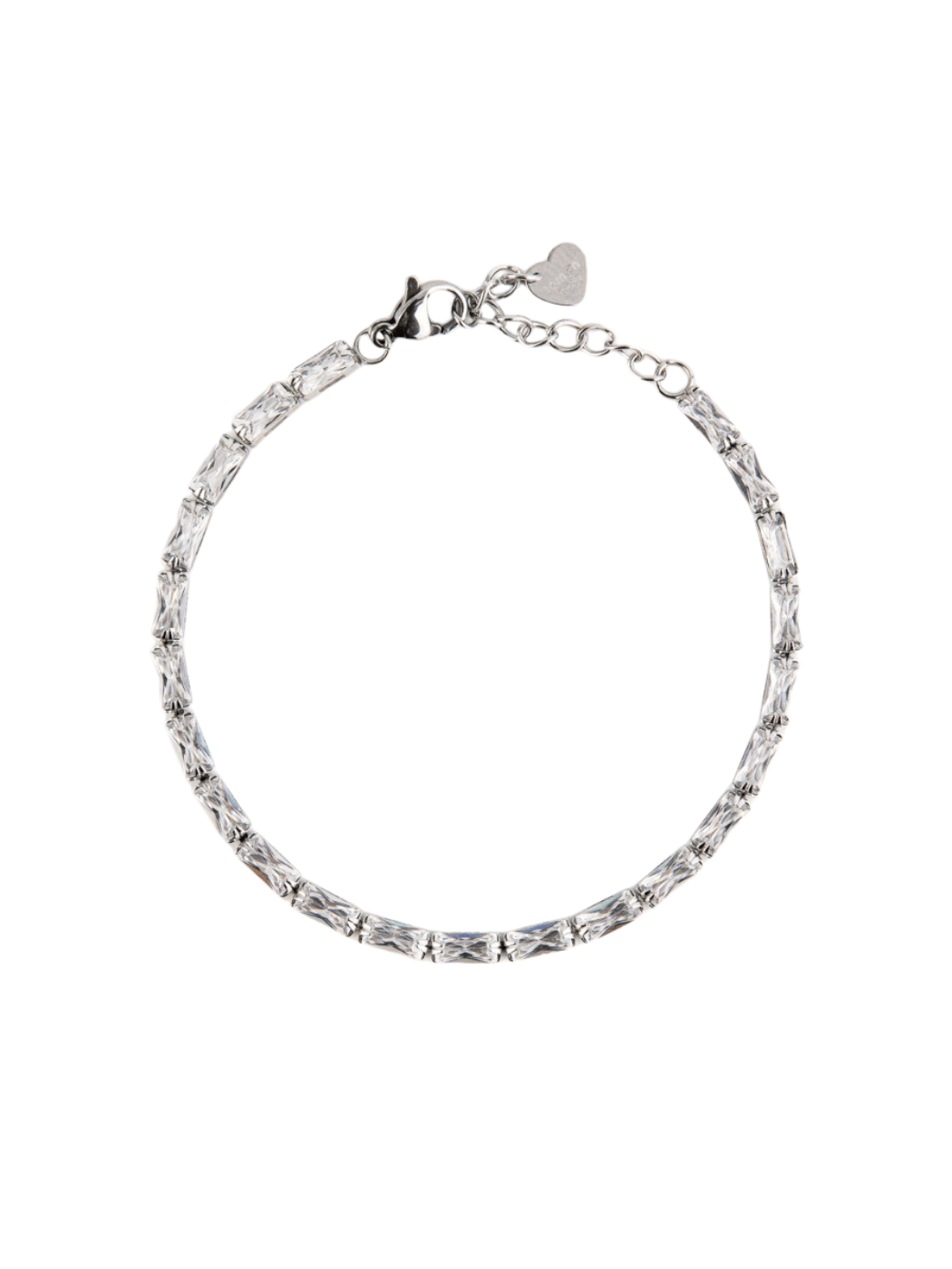651154 Ατσάλινο Βραχιόλι με Πέτρες-Ασημί - Image 1