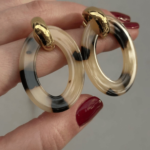 Ατσάλινα Σκουλαρίκια με Λεοπάρ Κρίκο