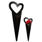 Συσκευασία Λουλουδιών σε Σχήμα Καρδιάς Μαύρο – 44.5×18 cm