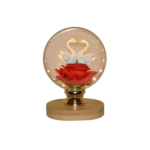 Γυάλα με Κύκνους & Τριαντάφυλλο LED