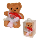 Αρκουδάκι με Ανθοδέσμη Κόκκινων Τριαντάφυλλων σε Κουτί 27x17x17cm