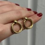Ατσάλινα Σκουλαρίκια με Διπλό Κρίκο