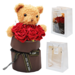 Αρκουδάκι με Τριαντάφυλλα Σαπουνιού & Τσάντα Δώρου – 30×22 cm