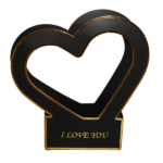 Κουτί Ανθοσύνθεσης Καρδιά “I LOVE YOU” – Μαύρο 30×29×8cm