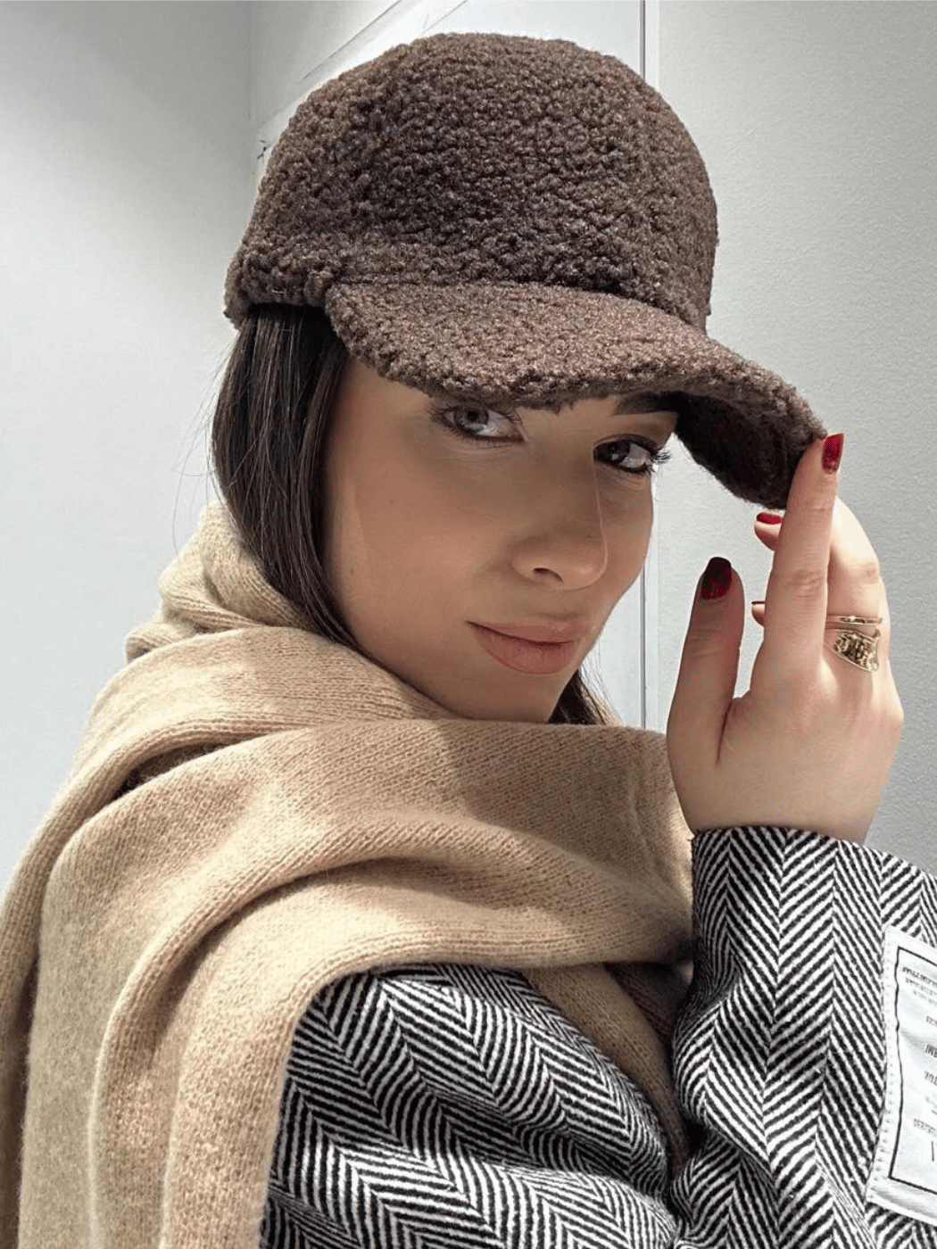 65242 Γυναικείο Καπέλο Jockey Teddy-Σοκολατί - Image 1