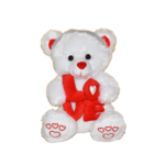 Λούτρινο Αρκουδάκι με Γράμματα “LOVE” –Άσπρο 30cm