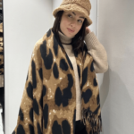 Γυναικείο Μαλακό Λεοπάρ Κασκόλ με Κρόσσια-Καφέ