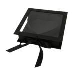Κουτί Δώρου Καρδιάς Black με Παράθυρο – 25×25×6.7cm