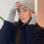 Σετ Πλεκτό Σκούφος & Γάντια Χωρίς Δάχτυλα - Γκρι