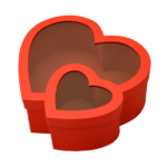 Κουτί Συσκευασίας Διπλή Καρδιά Κόκκινο – 32×30×11cm