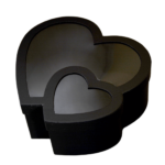 Κουτί Συσκευασίας Διπλή Καρδιά Mαύρο – 32×30×11cm