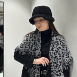 Τρίγωνο Κασκόλ Animal Print-Γκρι