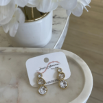 Ατσάλινα Κρεμαστά Σκουλαρίκια με Ζιργκόν