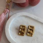 Ατσάλινα Σκουλαρίκια Καρφωτά Τετραγωνισμένα