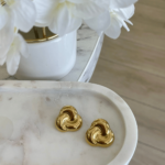 Ατσάλινα Σκουλαρίκια με Πλεκτό Σχέδιο